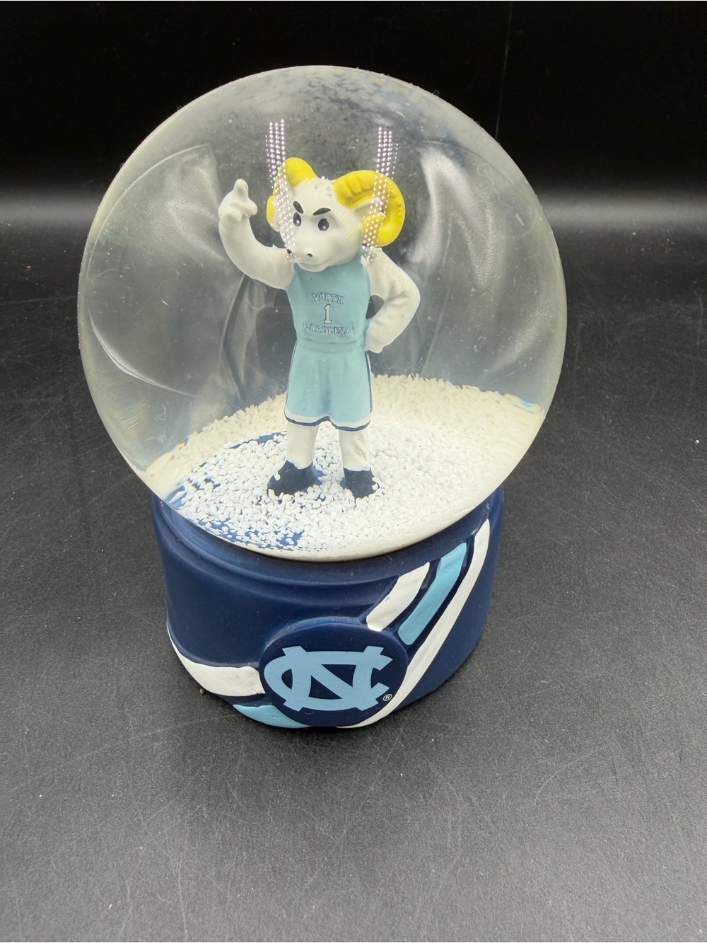 New North Carolina Tar Heels 100mm Mascot Glass Water Globe